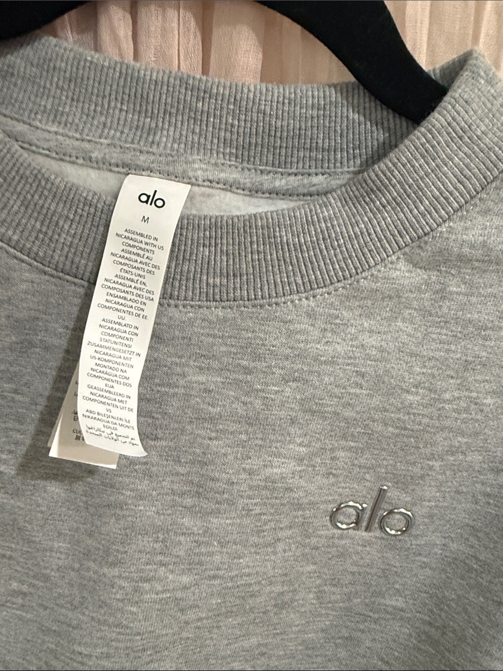 ALO Yoga Gray Crewneck Sweatshirt with Silver Logo - Picture 2 of 6